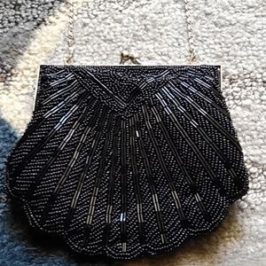 Vintage black beaded purse!